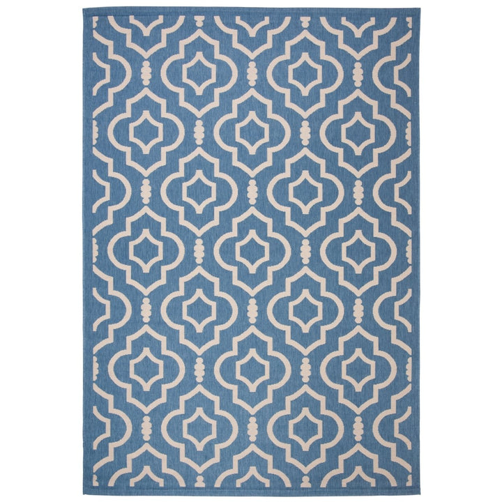 SAFAVIEH Indoor Outdoor CY6926-243 Courtyard Blue / Beige Rug Image 1