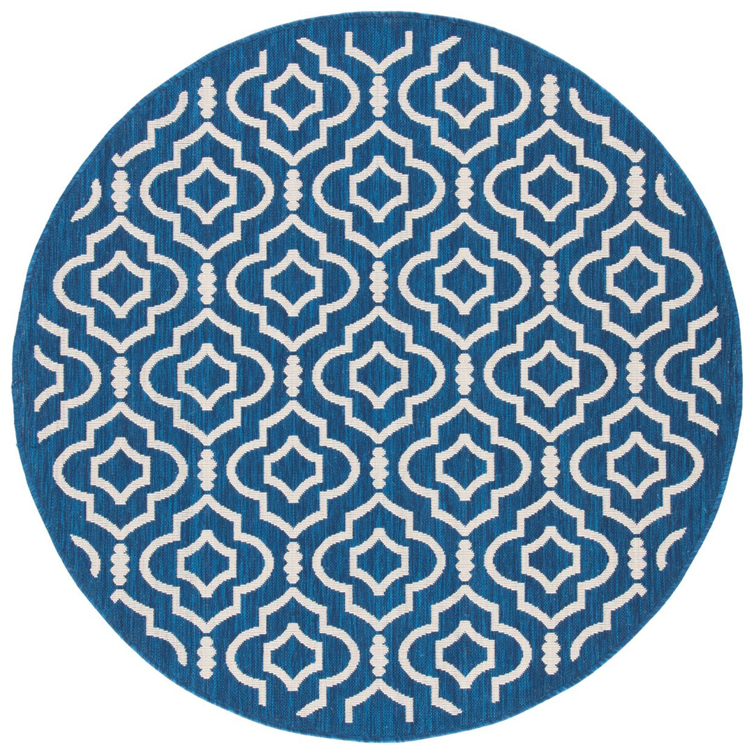 SAFAVIEH Indoor Outdoor CY6926-268 Courtyard Navy / Beige Rug Image 1