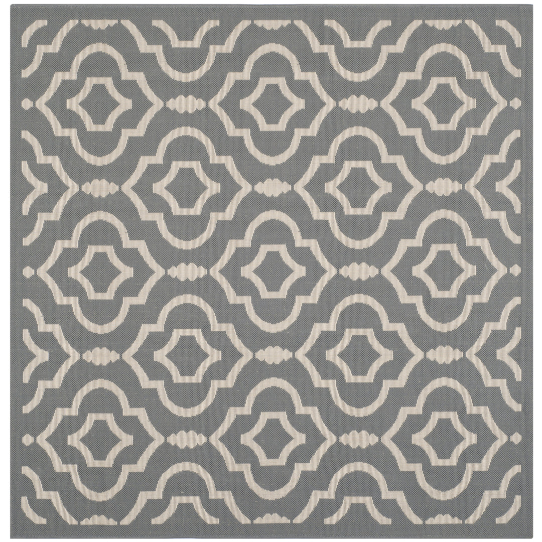 SAFAVIEH Outdoor CY6926-246 Courtyard Anthracite / Beige Rug Image 7