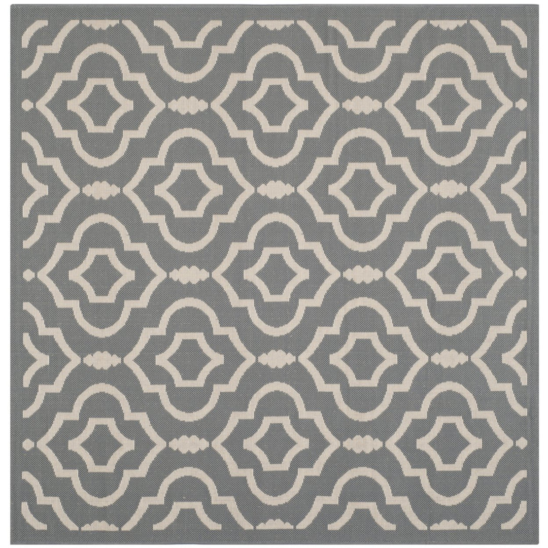 SAFAVIEH Outdoor CY6926-246 Courtyard Anthracite / Beige Rug Image 1