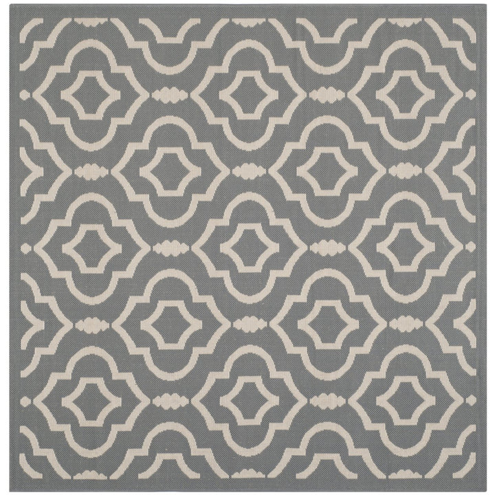 SAFAVIEH Outdoor CY6926-246 Courtyard Anthracite / Beige Rug Image 1