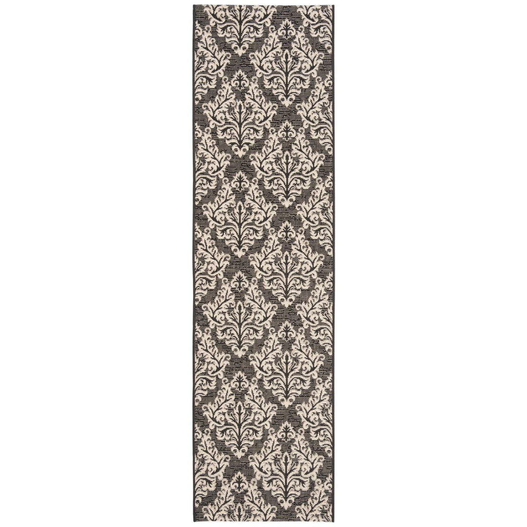 SAFAVIEH Indoor Outdoor CY6930-26 Courtyard Black / Creme Rug Image 1