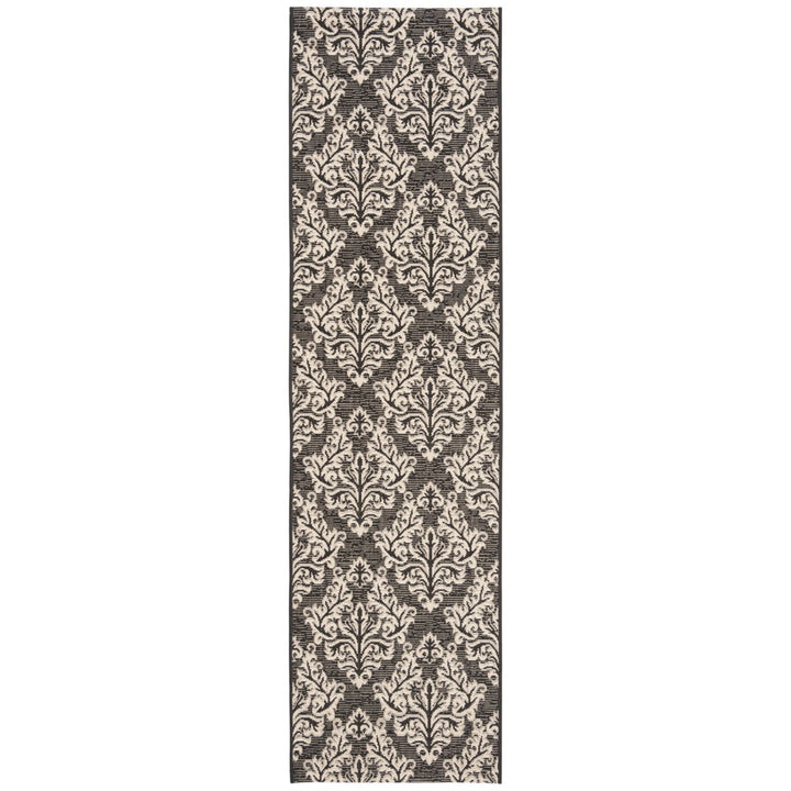 SAFAVIEH Indoor Outdoor CY6930-26 Courtyard Black / Creme Rug Image 1