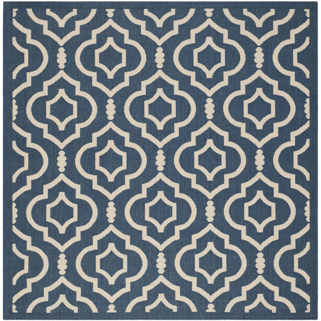 SAFAVIEH Indoor Outdoor CY6926-268 Courtyard Navy / Beige Rug Image 1