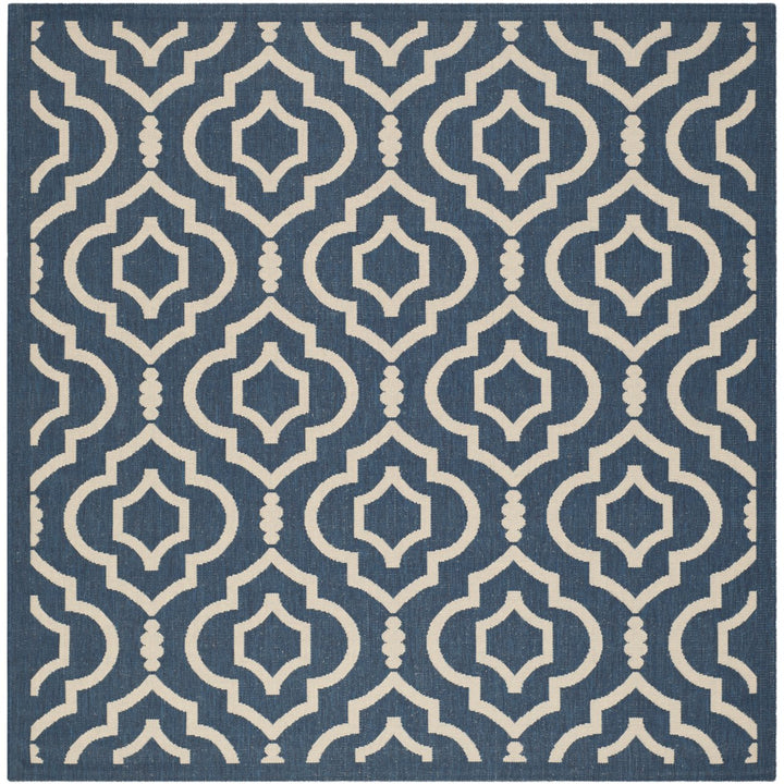 SAFAVIEH Indoor Outdoor CY6926-268 Courtyard Navy / Beige Rug Image 1