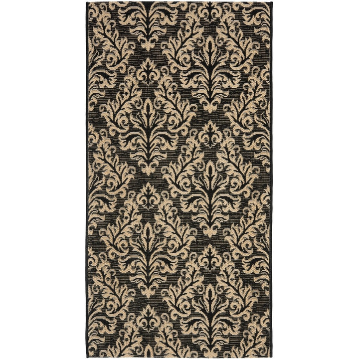 SAFAVIEH Indoor Outdoor CY6930-26 Courtyard Black / Creme Rug Image 1