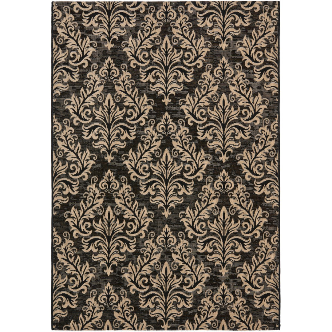 SAFAVIEH Indoor Outdoor CY6930-26 Courtyard Black / Creme Rug Image 1