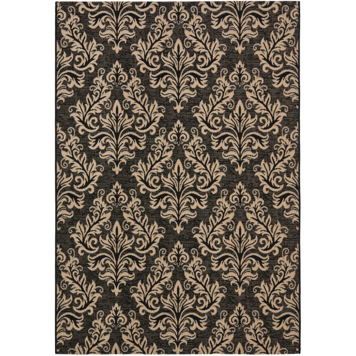 SAFAVIEH Indoor Outdoor CY6930-26 Courtyard Black / Creme Rug Image 1