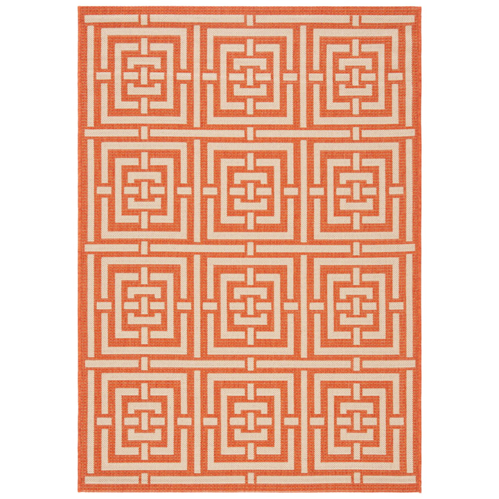 SAFAVIEH Outdoor CY6937-21 Courtyard Terracotta / Cream Rug Image 1