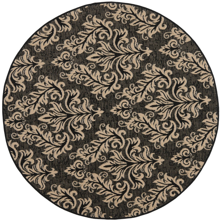 SAFAVIEH Indoor Outdoor CY6930-26 Courtyard Black / Creme Rug Image 1