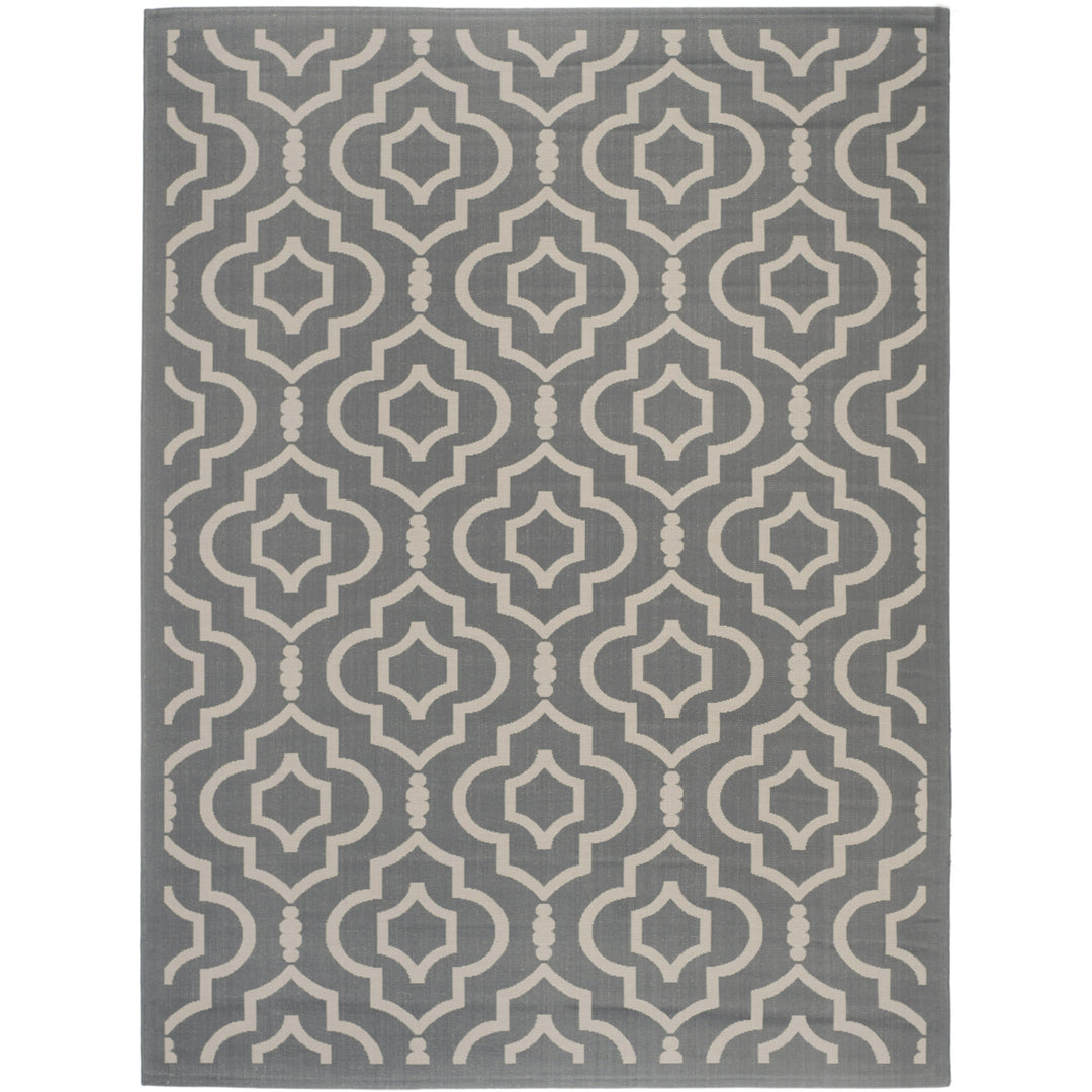 SAFAVIEH Outdoor CY6926-246 Courtyard Anthracite / Beige Rug Image 11