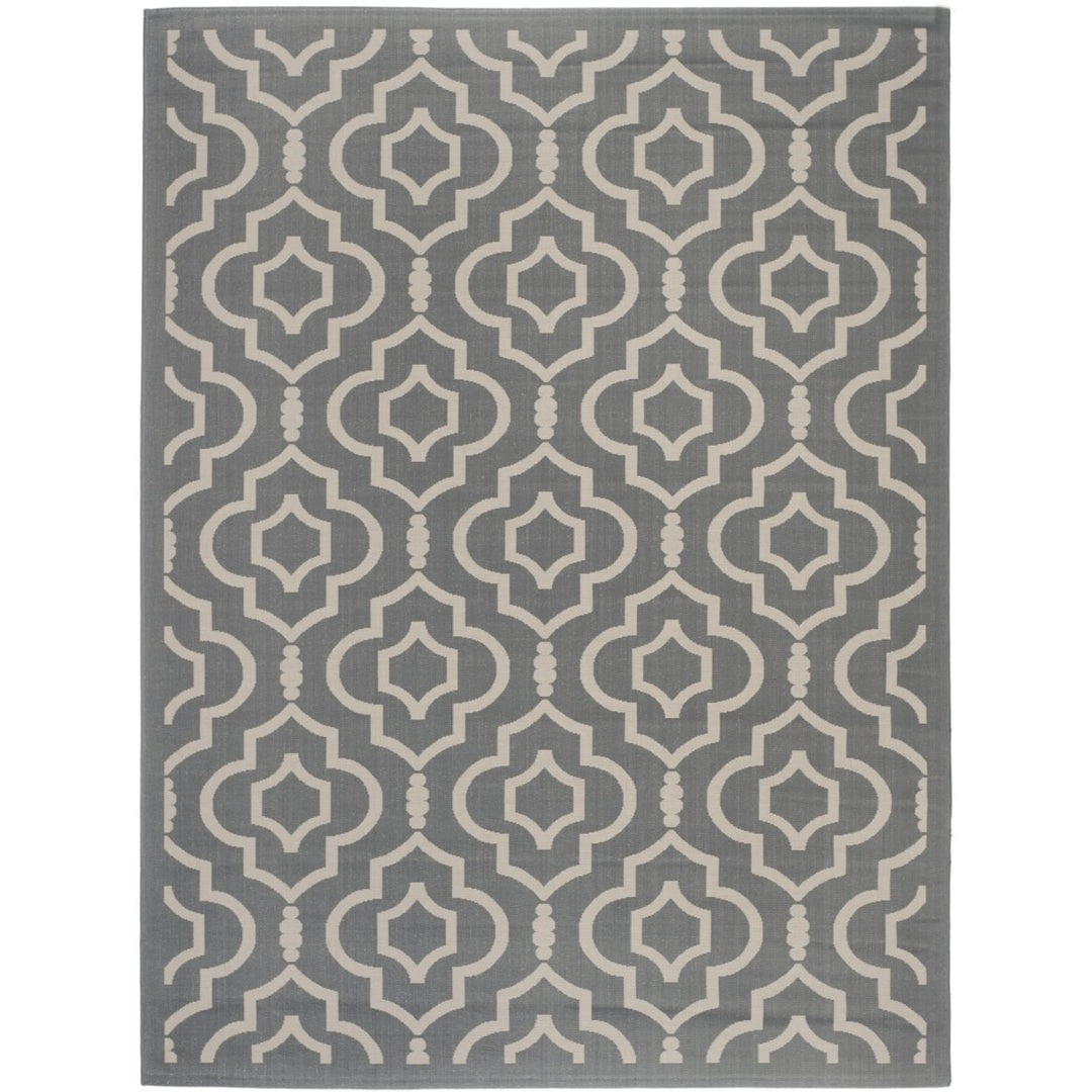 SAFAVIEH Outdoor CY6926-246 Courtyard Anthracite / Beige Rug Image 1