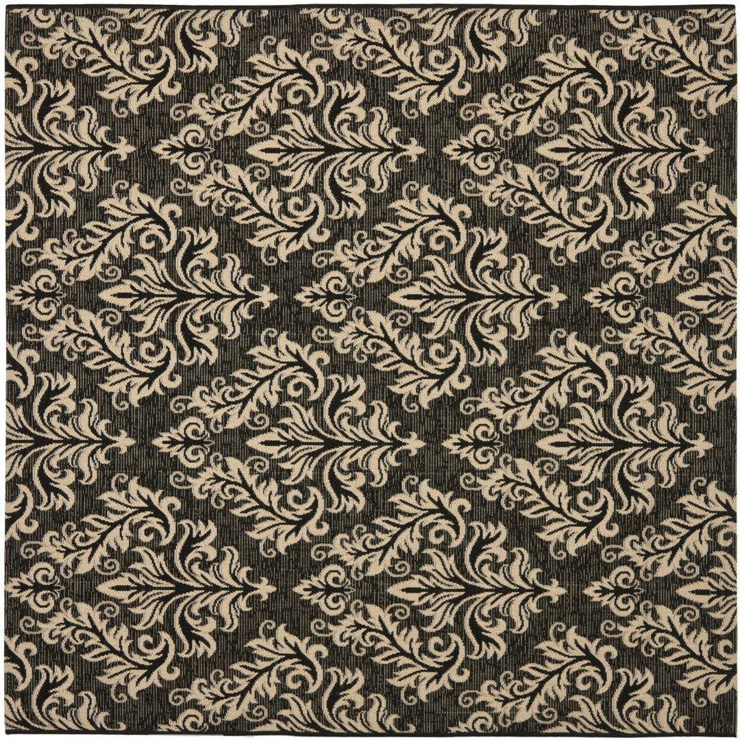 SAFAVIEH Indoor Outdoor CY6930-26 Courtyard Black / Creme Rug Image 1