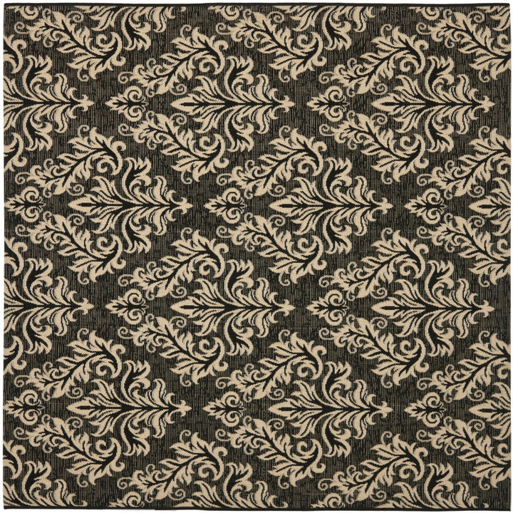 SAFAVIEH Indoor Outdoor CY6930-26 Courtyard Black / Creme Rug Image 1