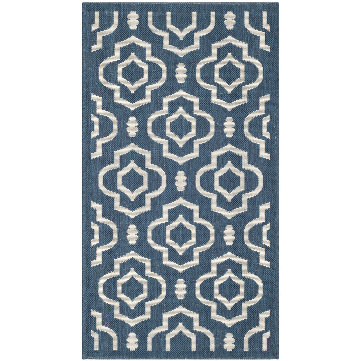 SAFAVIEH Indoor Outdoor CY6926-268 Courtyard Navy / Beige Rug Image 10