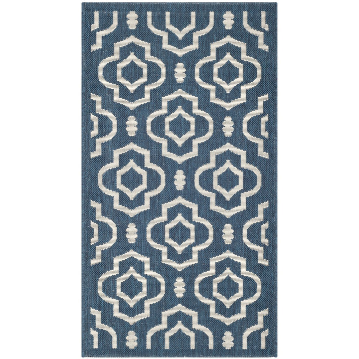 SAFAVIEH Indoor Outdoor CY6926-268 Courtyard Navy / Beige Rug Image 1