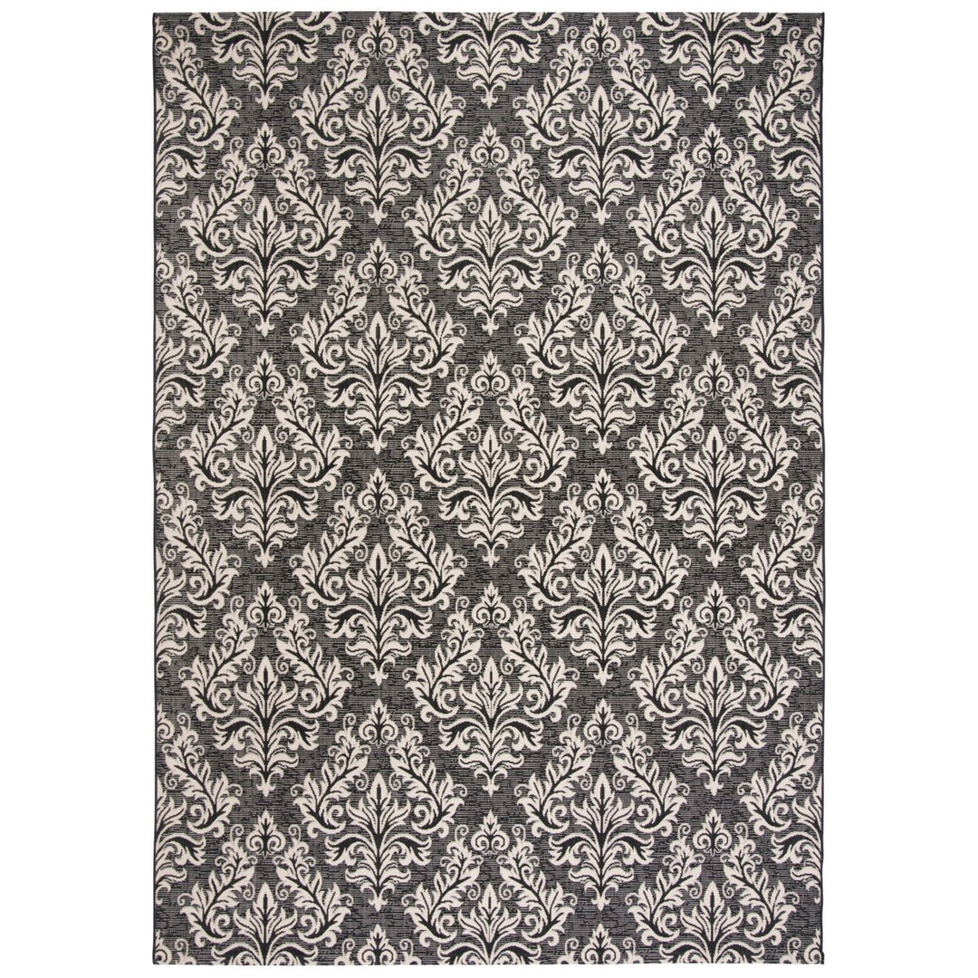 SAFAVIEH Indoor Outdoor CY6930-26 Courtyard Black / Creme Rug Image 9