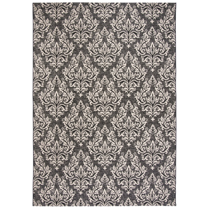 SAFAVIEH Indoor Outdoor CY6930-26 Courtyard Black / Creme Rug Image 1