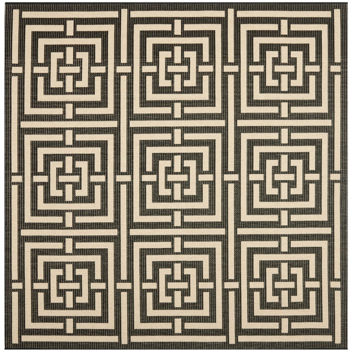 SAFAVIEH Indoor Outdoor CY6937-26 Courtyard Black / Bone Rug Image 1