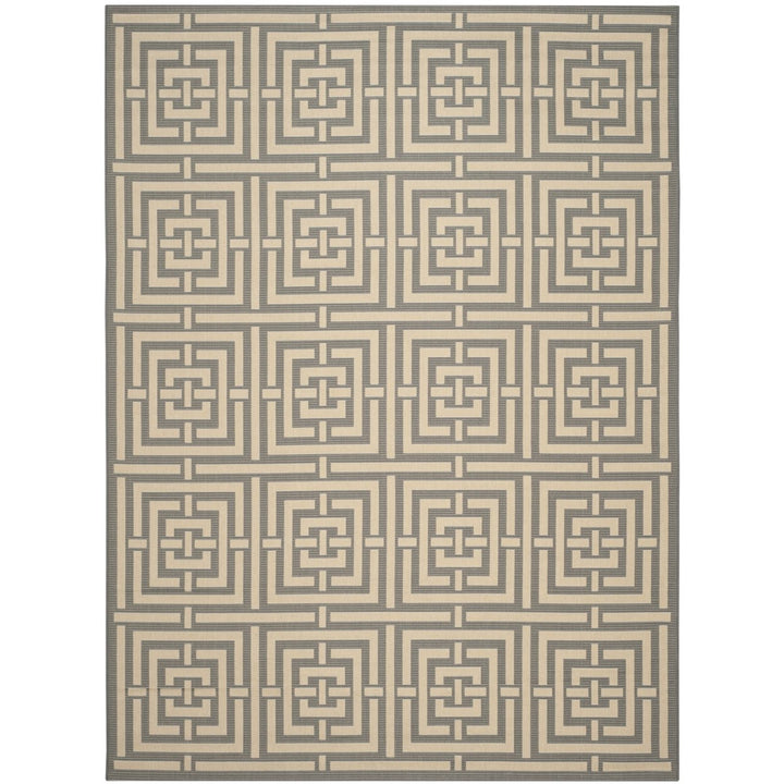 SAFAVIEH Indoor Outdoor CY6937-65 Courtyard Grey / Cream Rug Image 1