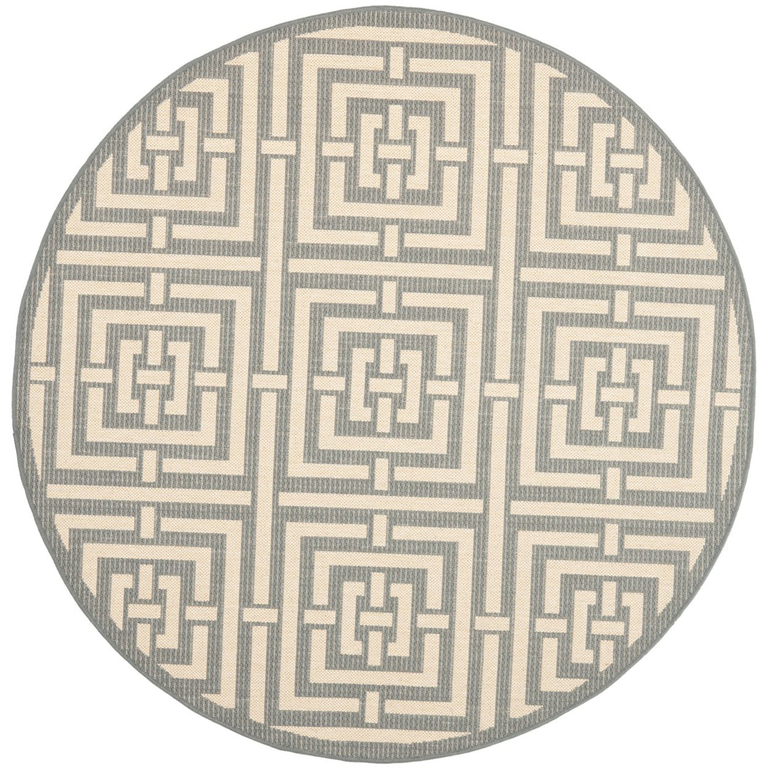 SAFAVIEH Indoor Outdoor CY6937-65 Courtyard Grey / Cream Rug Image 1