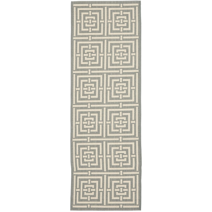 SAFAVIEH Indoor Outdoor CY6937-65 Courtyard Grey / Cream Rug Image 1