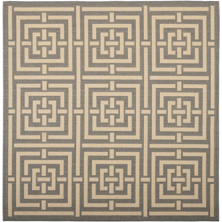 SAFAVIEH Indoor Outdoor CY6937-65 Courtyard Grey / Cream Rug Image 1