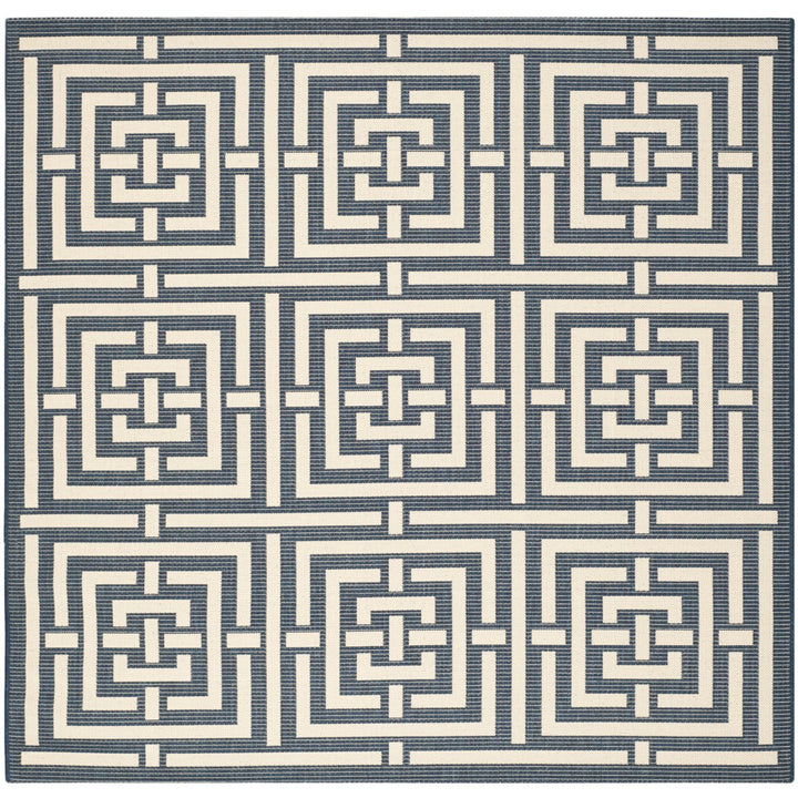 SAFAVIEH Indoor Outdoor CY6937-268 Courtyard Navy / Beige Rug Image 1