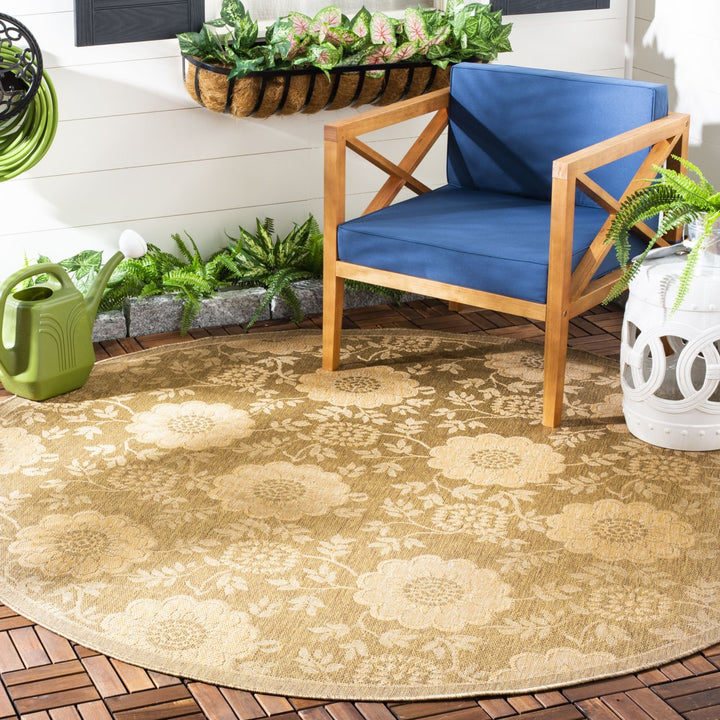 SAFAVIEH Indoor Outdoor CY6948-49 Courtyard Gold / Natural Rug Image 2