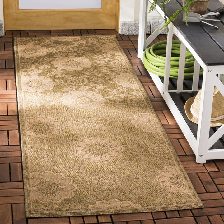 SAFAVIEH Indoor Outdoor CY6948-49 Courtyard Gold / Natural Rug Image 3