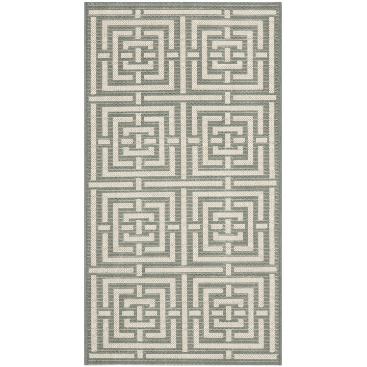 SAFAVIEH Indoor Outdoor CY6937-65 Courtyard Grey / Cream Rug Image 1