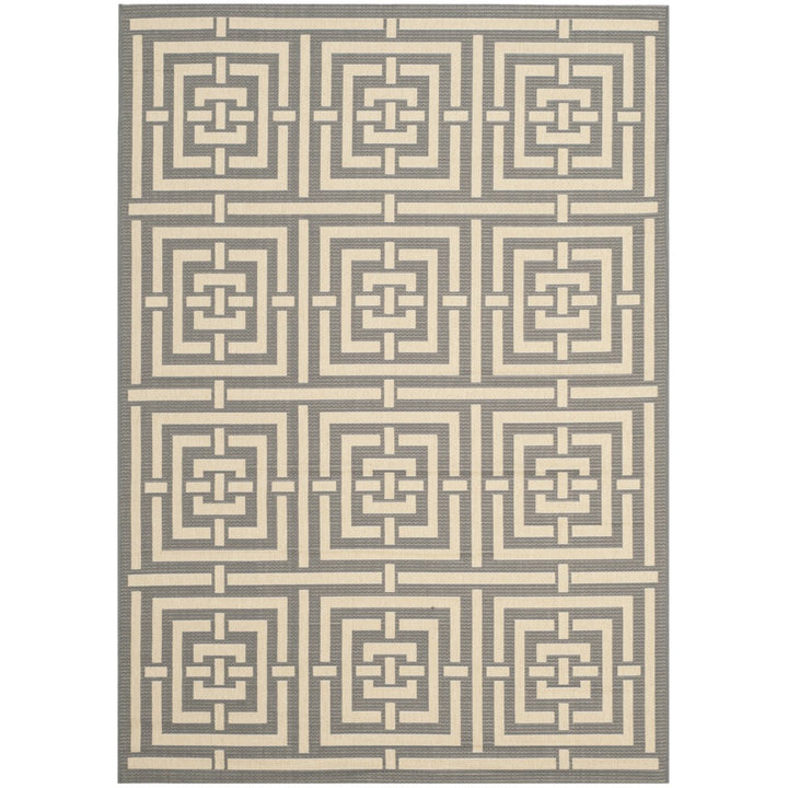 SAFAVIEH Indoor Outdoor CY6937-65 Courtyard Grey / Cream Rug Image 1