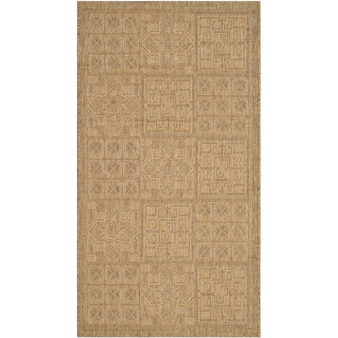 SAFAVIEH Indoor Outdoor CY6947-49 Courtyard Gold / Natural Rug Image 1