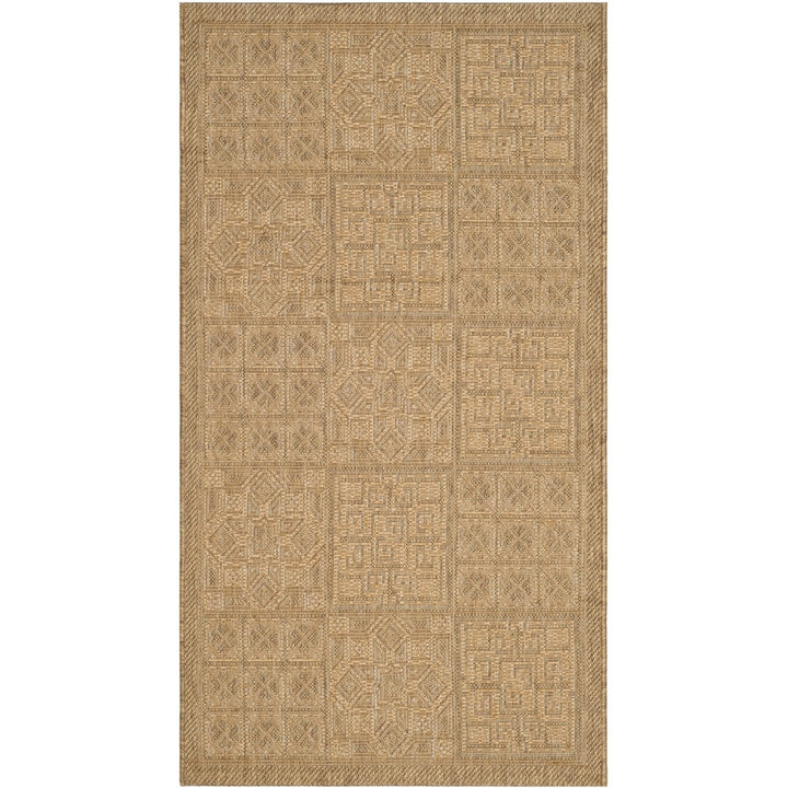 SAFAVIEH Indoor Outdoor CY6947-49 Courtyard Gold / Natural Rug Image 1