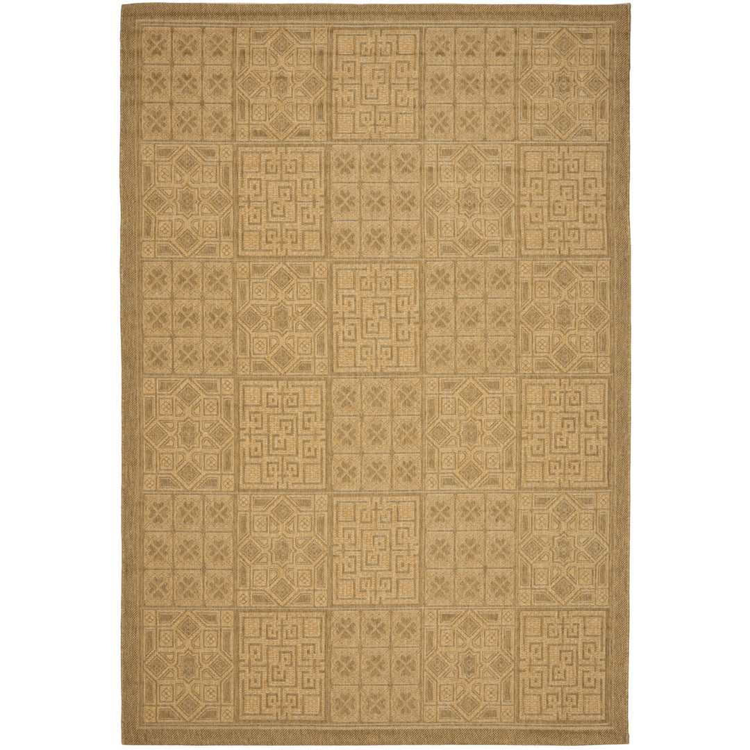 SAFAVIEH Indoor Outdoor CY6947-49 Courtyard Gold / Natural Rug Image 1