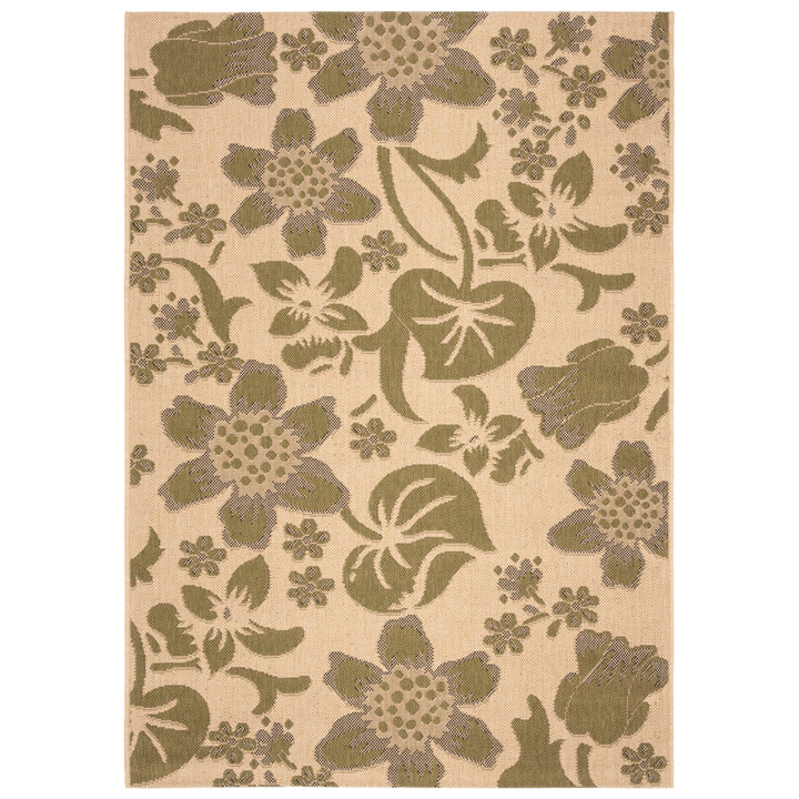 SAFAVIEH Outdoor CY7014-14A5 Courtyard Cream / Green Rug Image 3