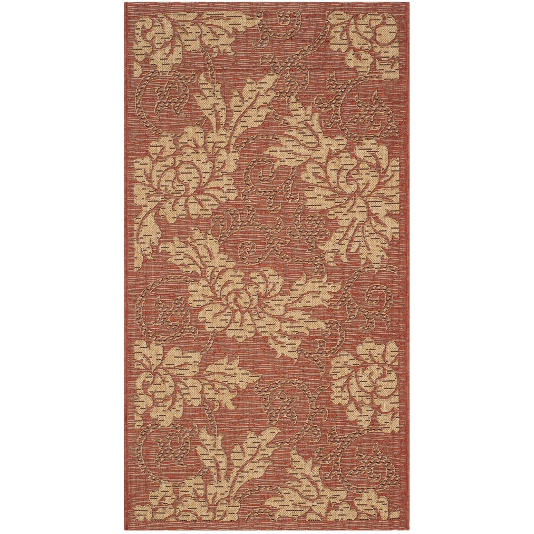 SAFAVIEH Outdoor CY6957-48 Courtyard Brick / Natural Rug Image 9