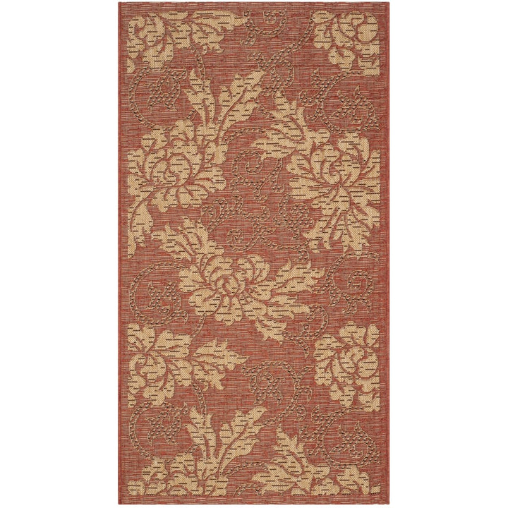 SAFAVIEH Outdoor CY6957-48 Courtyard Brick / Natural Rug Image 1