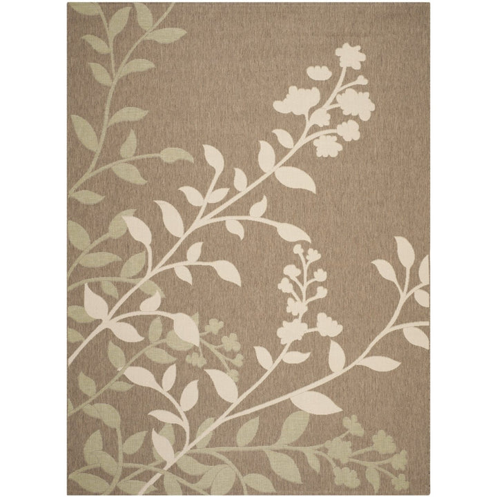 SAFAVIEH Indoor Outdoor CY7019-242 Courtyard Brown / Beige Rug Image 3