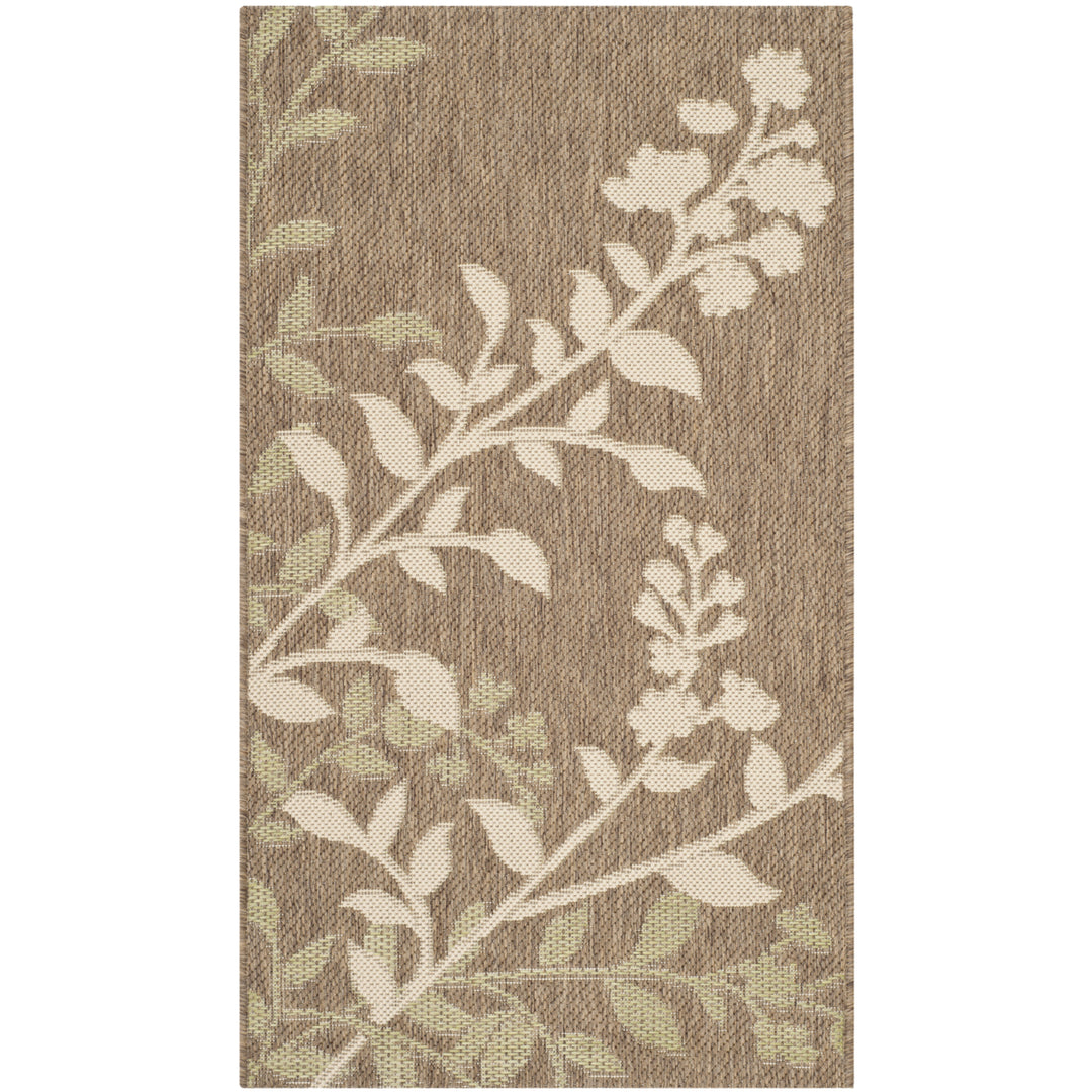 SAFAVIEH Indoor Outdoor CY7019-242 Courtyard Brown / Beige Rug Image 7