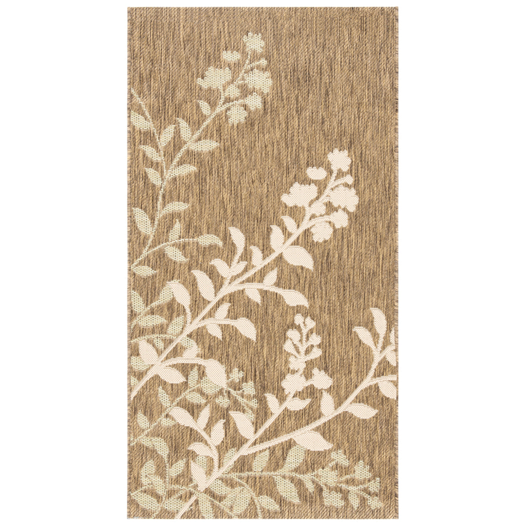 SAFAVIEH Indoor Outdoor CY7019-242 Courtyard Brown / Beige Rug Image 8