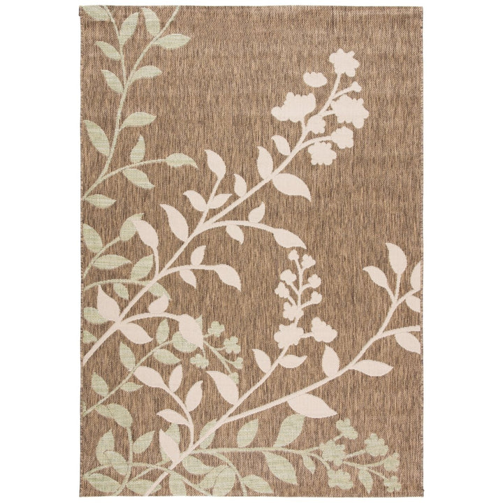 SAFAVIEH Indoor Outdoor CY7019-242 Courtyard Brown / Beige Rug Image 9