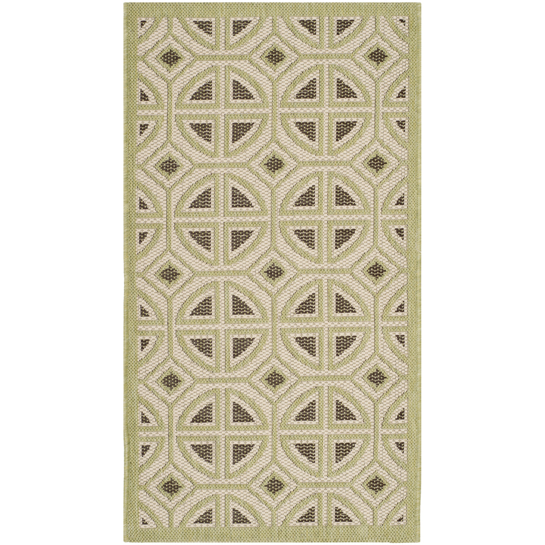 SAFAVIEH Outdoor CY7017-218 Courtyard Beige / Sweet Pea Rug Image 6