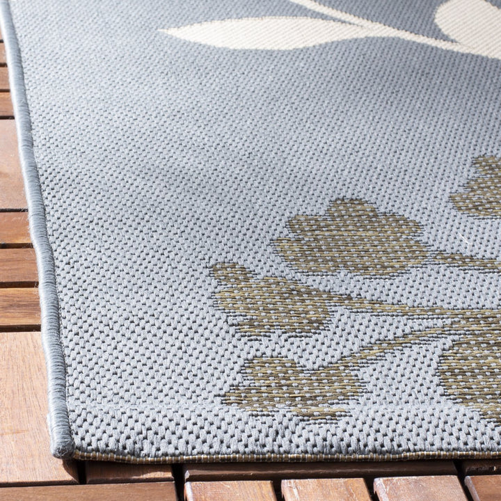 SAFAVIEH Outdoor CY7019-246 Courtyard Anthracite / Beige Rug Image 5