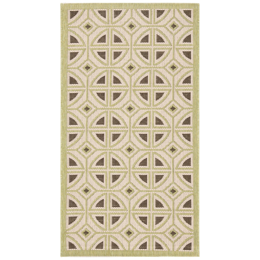 SAFAVIEH Outdoor CY7017-218 Courtyard Beige / Sweet Pea Rug Image 1