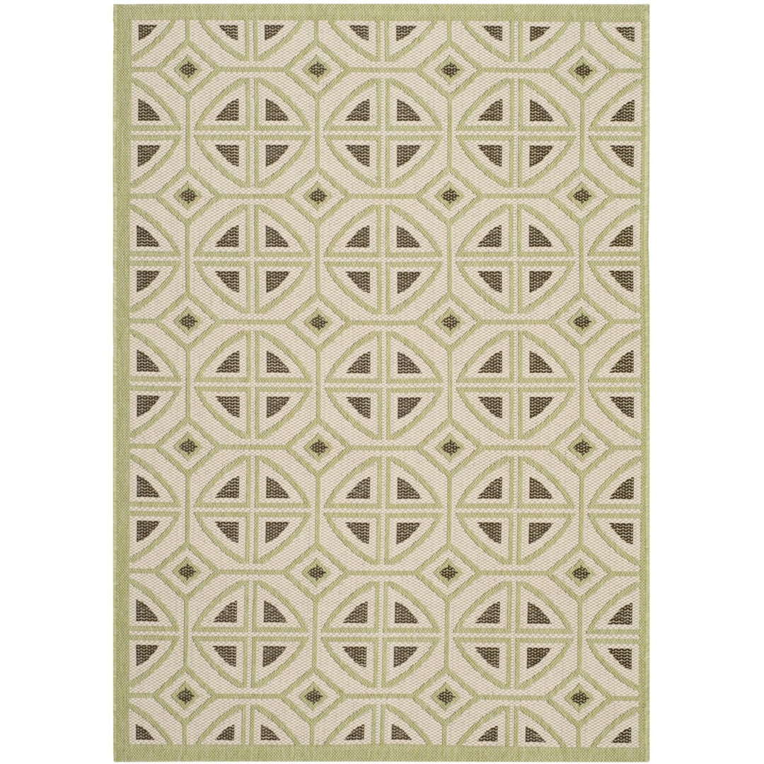 SAFAVIEH Outdoor CY7017-218 Courtyard Beige / Sweet Pea Rug Image 1