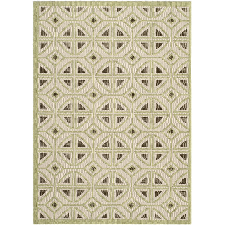 SAFAVIEH Outdoor CY7017-218 Courtyard Beige / Sweet Pea Rug Image 1