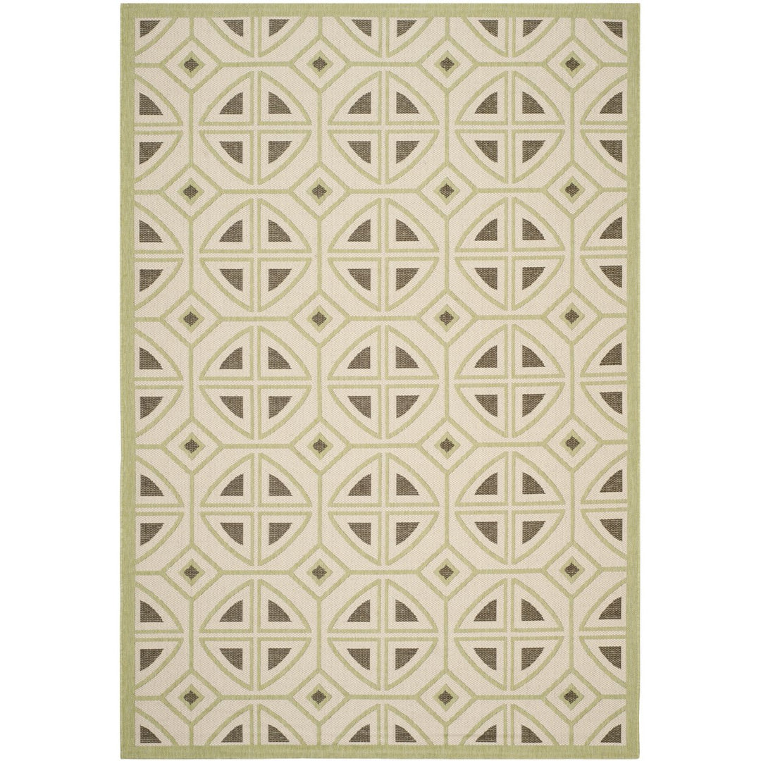 SAFAVIEH Outdoor CY7017-218 Courtyard Beige / Sweet Pea Rug Image 1