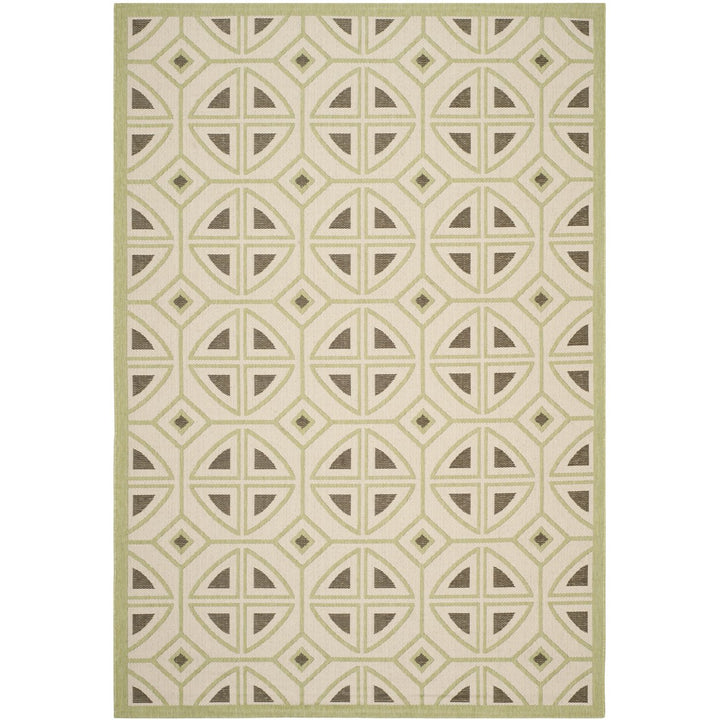 SAFAVIEH Outdoor CY7017-218 Courtyard Beige / Sweet Pea Rug Image 1