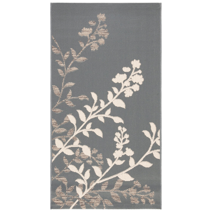 SAFAVIEH Outdoor CY7019-246 Courtyard Anthracite / Beige Rug Image 8